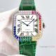 Swiss Copy Cartier Santos 100 Full Iced Rainbow Watches Black Roman 40mm (4)_th.jpg